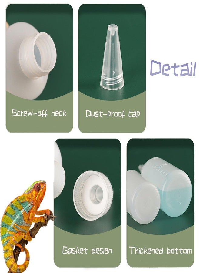 TTFdacai 3 Pcs Crested Gecko Food and Water Feeding Bottle Crested Gecko Feeding Ledge for Chameleon Lizard Turtles Crabs and Other Small Pet Enclosures - 3.4 Oz - Image 5